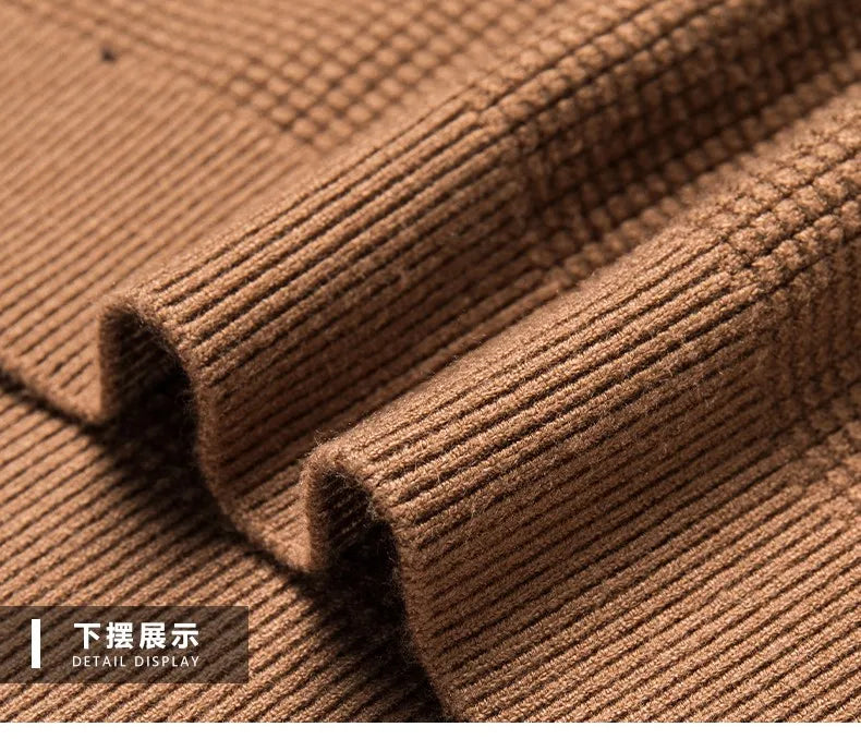 Men's Top Grade Fake Two Collared Fashion, Designer Knitted Pullover Sweater, Casual Brand Slim Fit Male Jumpers