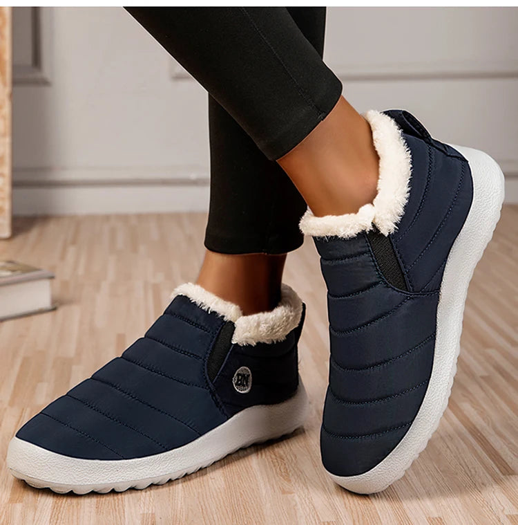 Men's Warm Snow Boots Plus Size Winter Boots Slip-On Waterproof Male Ankle Footwear & Working Shoes