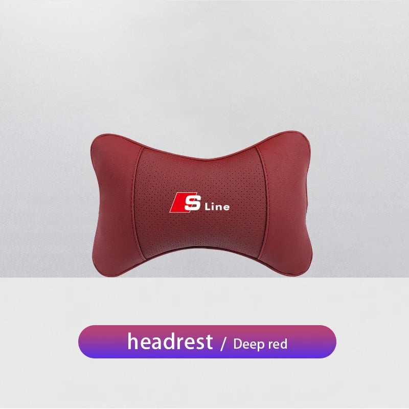 1Pcs Car Seat Headrest Auto Logo Neck Pillow For Audi Sline A1 A3 A4 A6 C7 A5 B8 B7 A7 A8 B9 B6 C6 Q2 Q3 Q5 Q7 Q8 TT S3 S4 S7 S8