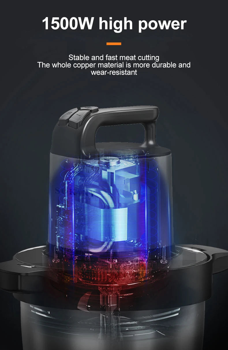 Meat Grinder Kitchen Chopper 3 Gear Electric Meat Grinders Stainless Steel Vegetable Food Processor Blender Mixer Garlic Crusher