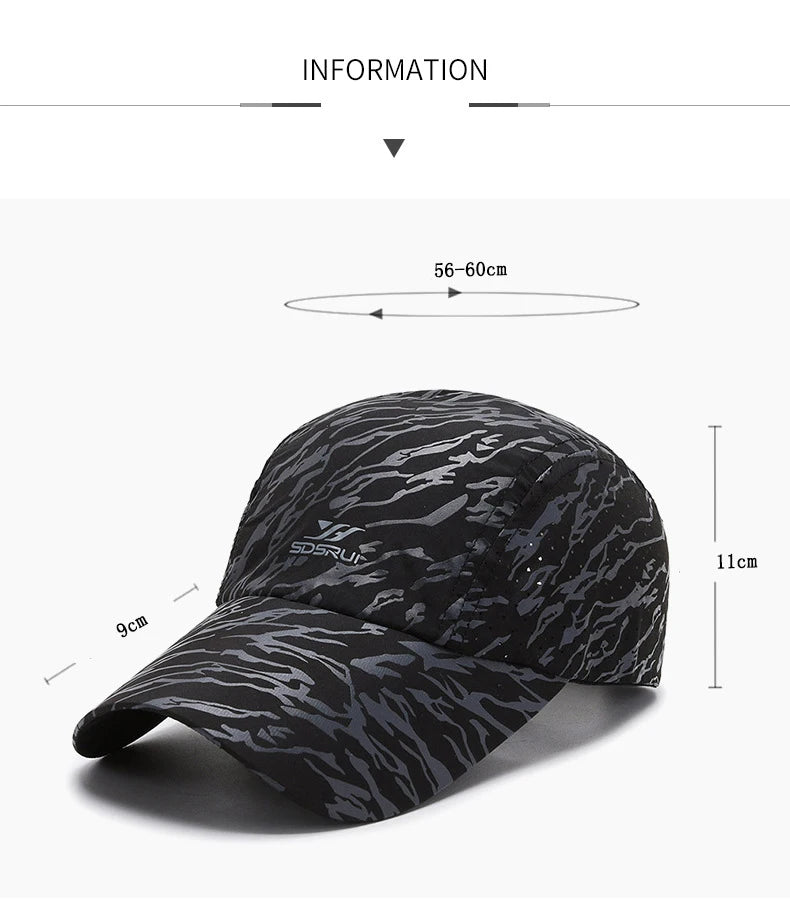 Summer Quick Drying Breathable Thin Women Men's Baseball Cap Outdoor Sports Fishing Travel Cycling Climbing Sun Hat A220