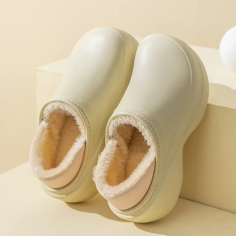 Women's Winter Warm Flat Slippers With Soft Fluffy Cosy Cotton Thick Bottom and Non-Slip Sole Suitable For Home and Outdoor Use Ladies Shoes