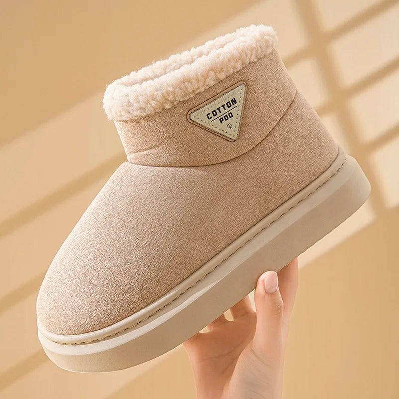 Women's Winter Warm Furry Snow Boots With Soft Plush Cosy Cotton Soft Bottom and Non-Slip Comfort Suitable For Home and Outdoor Use Ladies Shoes