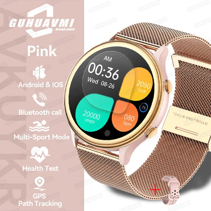 2025 Mini Smart Watch Dames 1,27-inch 360*360 AMOLED HD-scherm IP68 Waterdicht Hartslag Bloedzuurstof Smartwatch - Compatibel met HUAWEI IOS