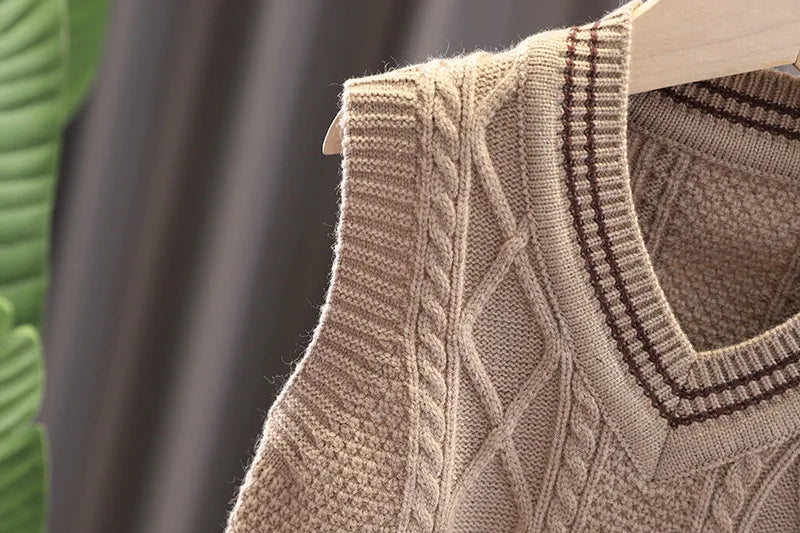 3-delige lente kinderkledingset, schattig dun vest + blouse + broek, meisjes, kleurblok, raster, bovenkleding, 1-3 jaar, unisex