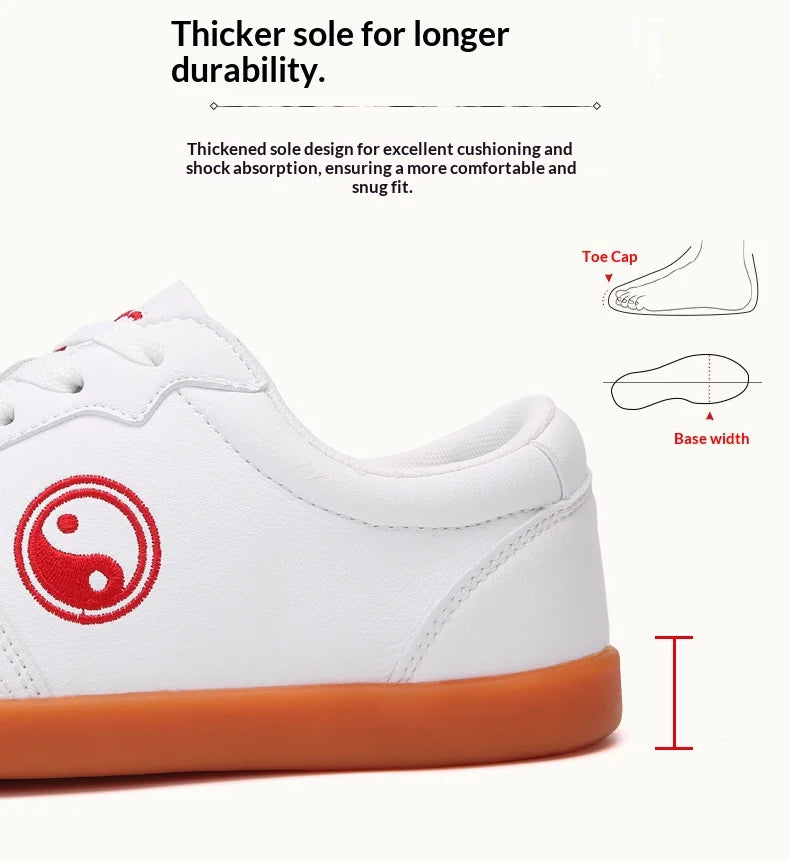 Women’s Genuine Leather Tai Chi Shoes – Breathable Cowhide Sole Martial Arts Training Shoes for Tai Chi, Qigong & Kung Fu