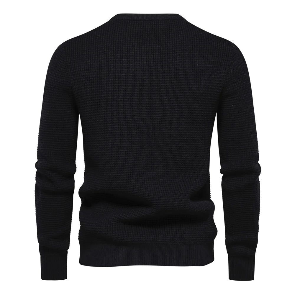Warm Men's Pullovers Sweater For Autumn and Winter With Solid Colour and Soft Material Casual Classic Sweater For Men