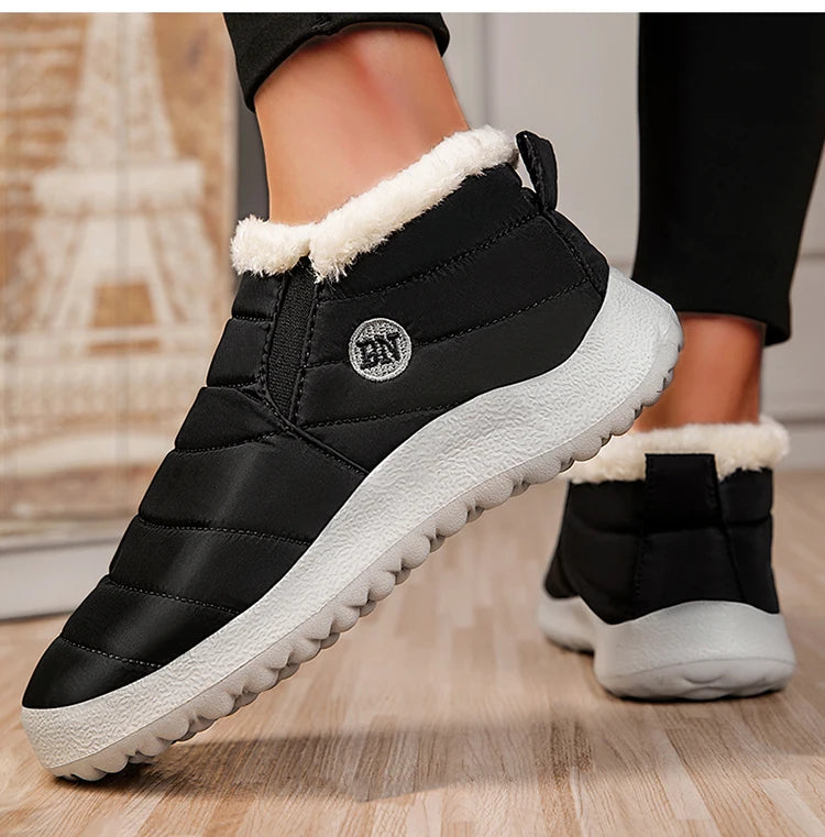 Men's Warm Snow Boots Plus Size Winter Boots Slip-On Waterproof Male Ankle Footwear & Working Shoes