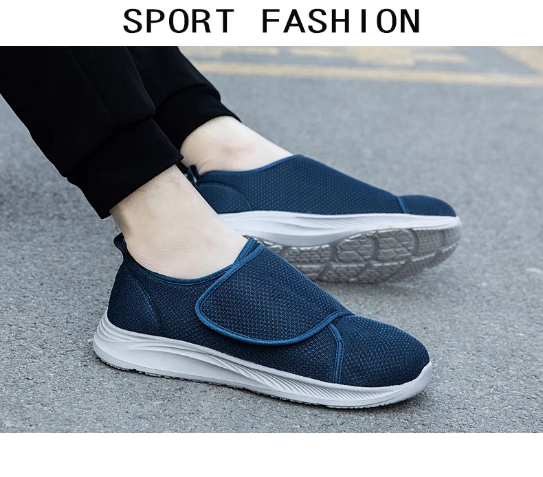 Unisex orthopedische wandelschoenen voor diabetici, voor brede voeten, gezwollen voeten, duimeversie, zacht en comfortabel