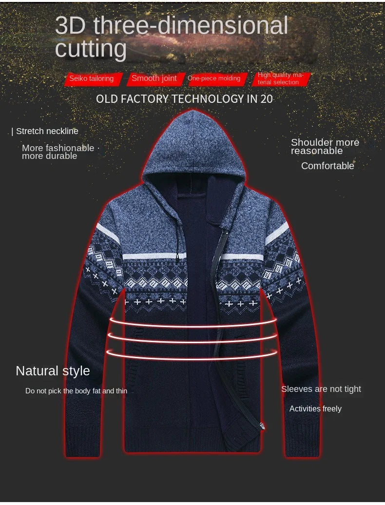 Men's High Quality Hooded Casual Cardigan, Patchwork Jacket, Male Outerwear, and Windbreaker Coats