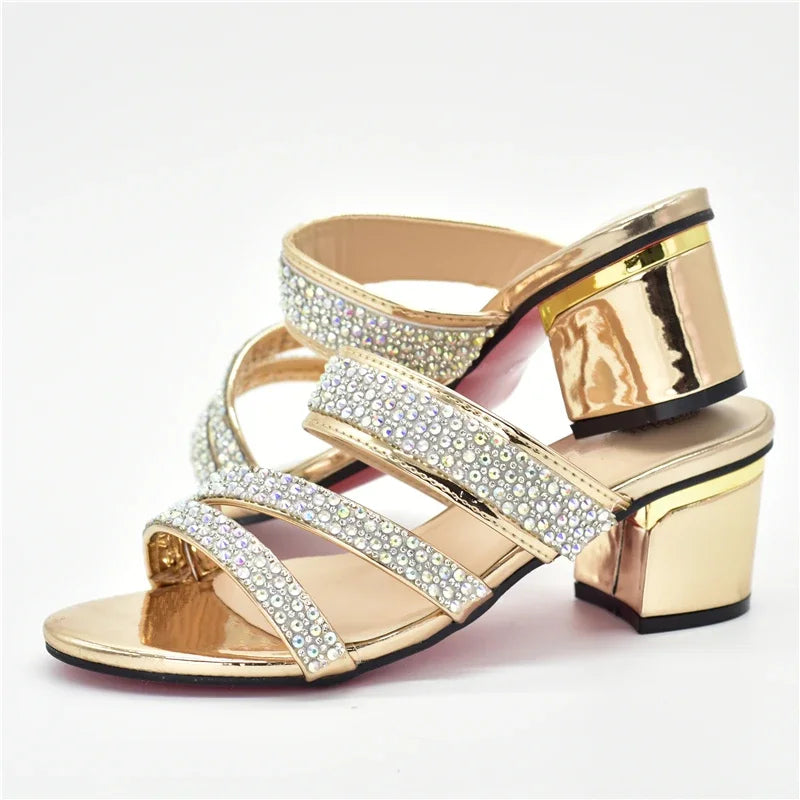Italian Style Summer Slippers Sweet Style for Royal Wedding Party Sling Backs Sandals Rhinestone Women Wedding Shoes