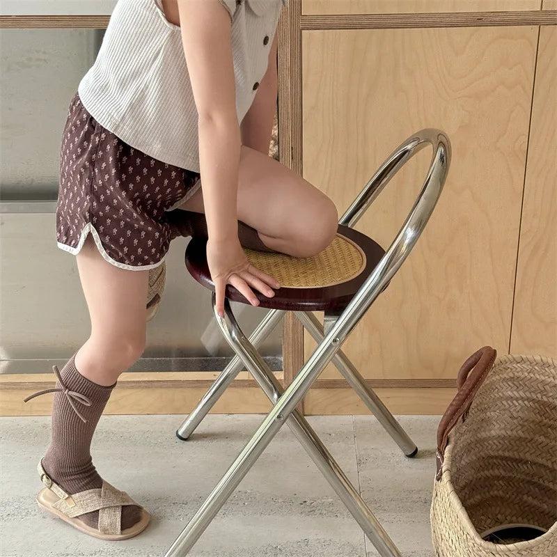 2025 Zomer Nieuwe Baby Meisjes Schattige Bloemen Shorts Kinderen Losse Katoenen Shorts Veelzijdige Kinderprint Casual Shorts Peuterkleding 4-6Y Unisex