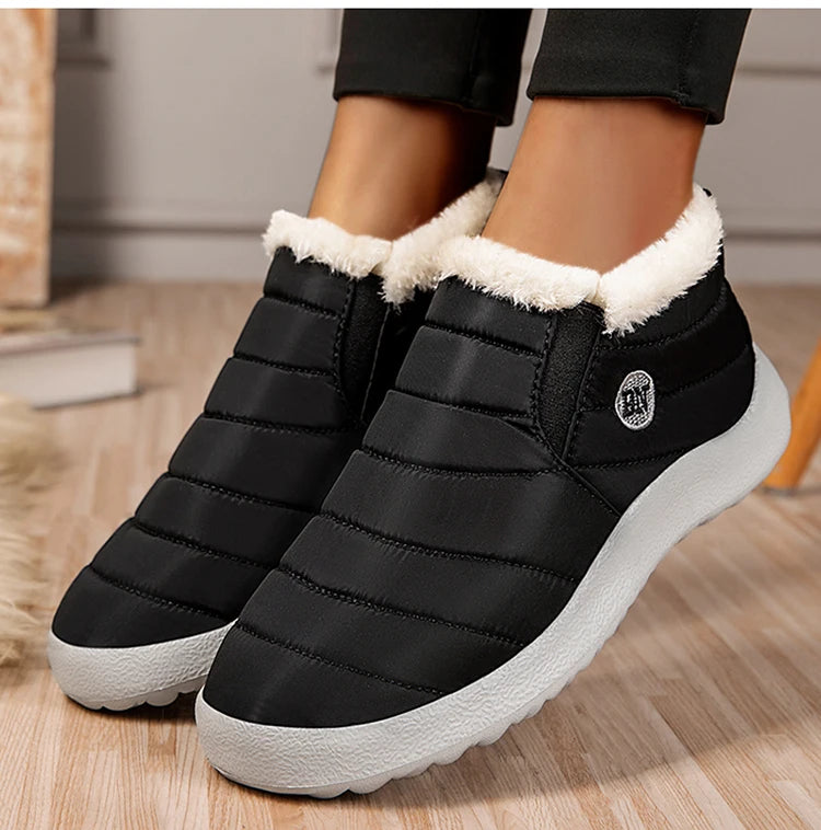Men's Warm Snow Boots Plus Size Winter Boots Slip-On Waterproof Male Ankle Footwear & Working Shoes