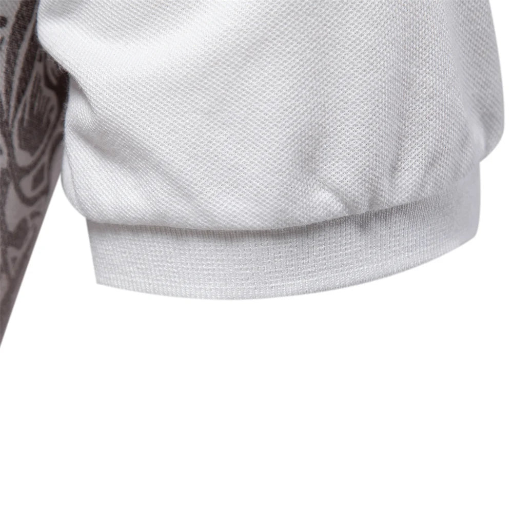 Men's Short Sleeve Polo Shirt, Gradient Printed, Cotton Blend, Summer Fashion, New Design