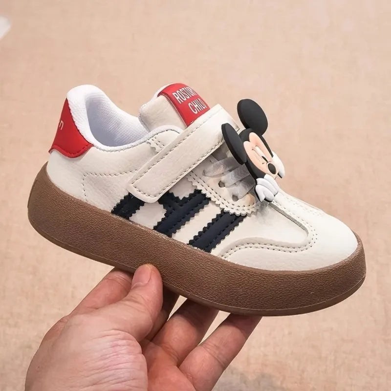 Cartoon Children's Casual Shoes Cute Minnie Girls Sneakers Fashion Mickey Boys Sport Shoes Anti-Slip Soft Sole Kids Board Shoes