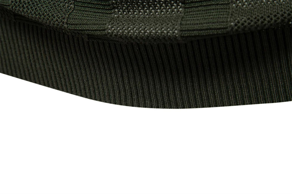 2025 Men's Solid & Striped Mesh Polo Shirt - Breathable Knit Casual Top with Turn-Down Collar