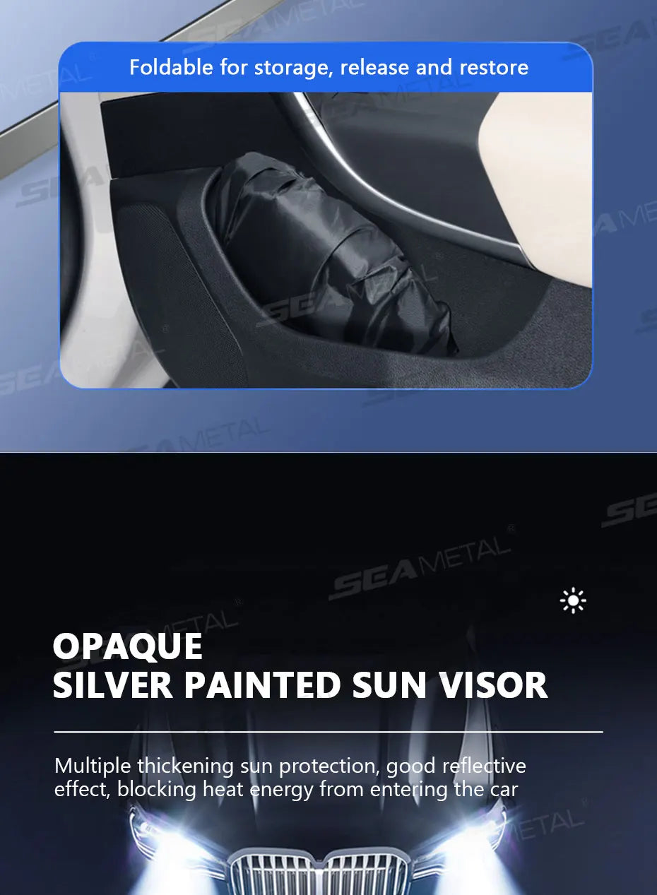 SEAMETAL Car Windshield Sun Shade Cover Foldable Front Window Sun Visor Blocks UV Refletive Car Parasol Sunshade Protector Cover