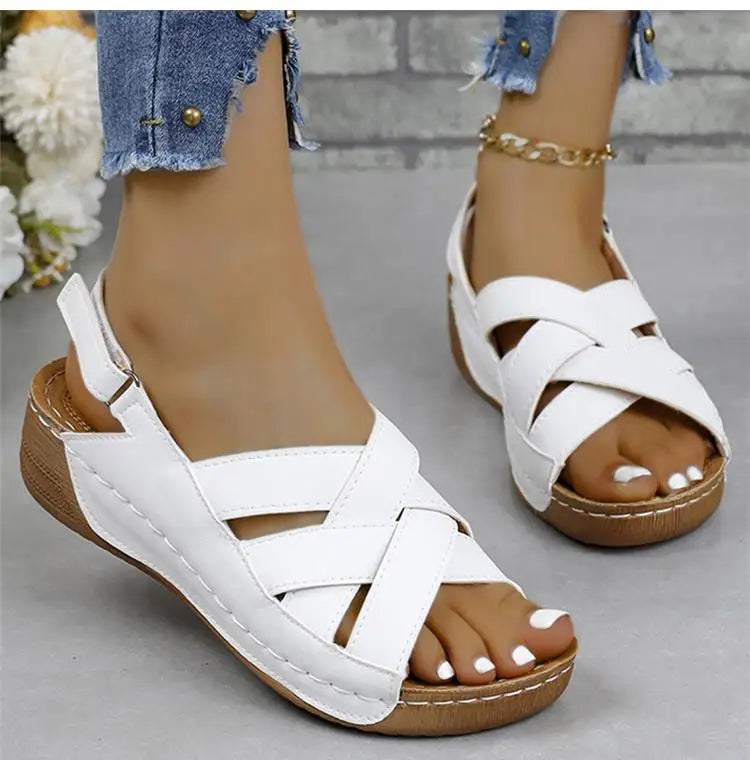 Woman Shoes Sandals Summer Party Walking Shoes Non-Slip Sandals Woman Wedge Shoes Woman Breathable Footwear Sandal Women Female