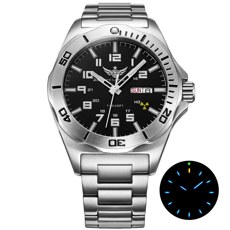 YELANG Watch Men's 44MM Mechanical Wristwatches Luxury Sapphire Glass AR Coated Automatic Watches 10BAR Waterproof Watch For Men