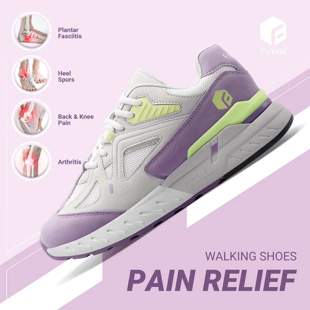 Women's Walking Shoes Wide Width Sneakers for Flat Foot Plantar Fasciitis Heel Pain Relief Lightweight Anti-slip Shoes