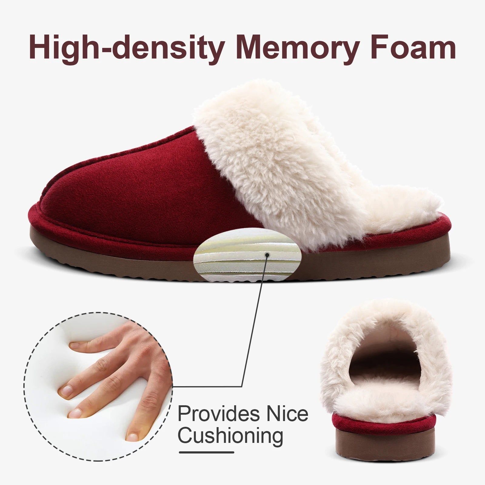Unisex Winter Fur Slippers Home Suede Mules Short Plush Slippers For Indoor Warm Cosy Fuzzy Flats Slides For Men & Women