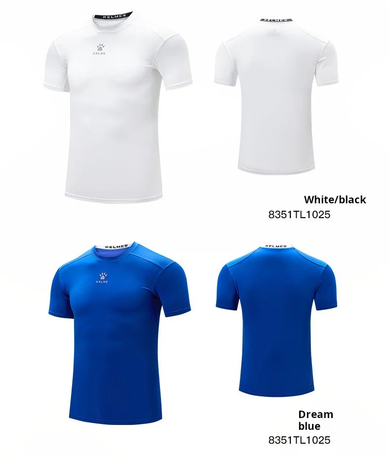 Fitness T-shirt Men's High Elasticity Breathable Tight Clothes Round Neck Basketball Running Training Short Sleeves