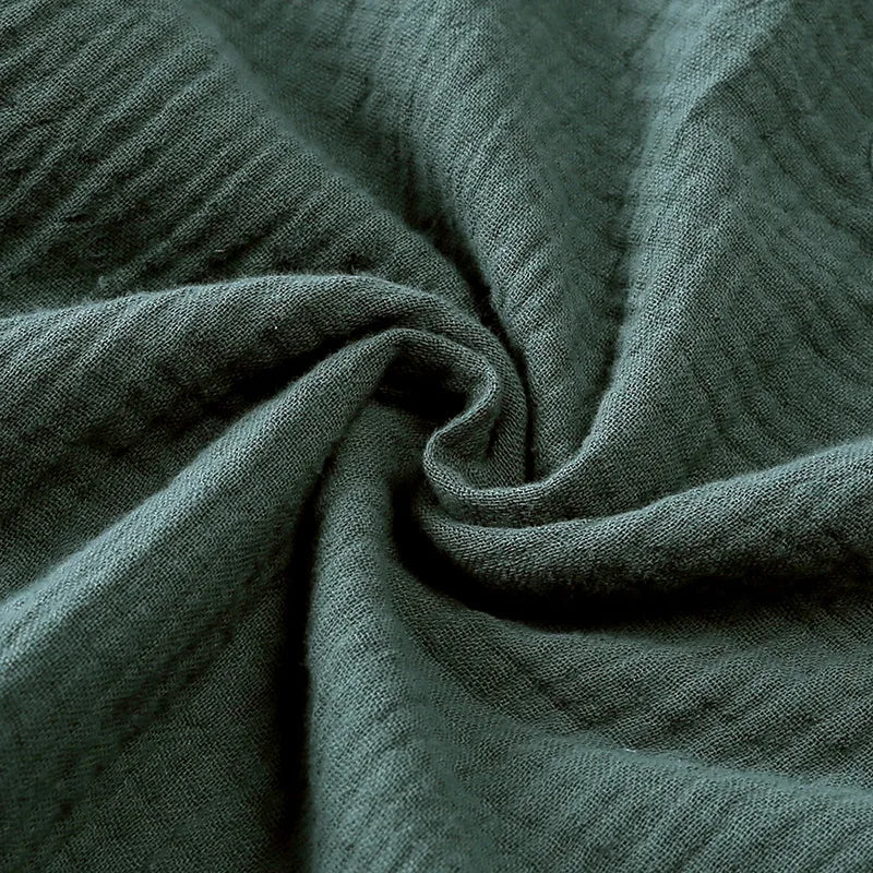 2025 Summer 100% Cotton Baby Boy Girl 2PCS Set Solid Short Sleeve Shirt Casual Toddler Suit 1-7T Unisex