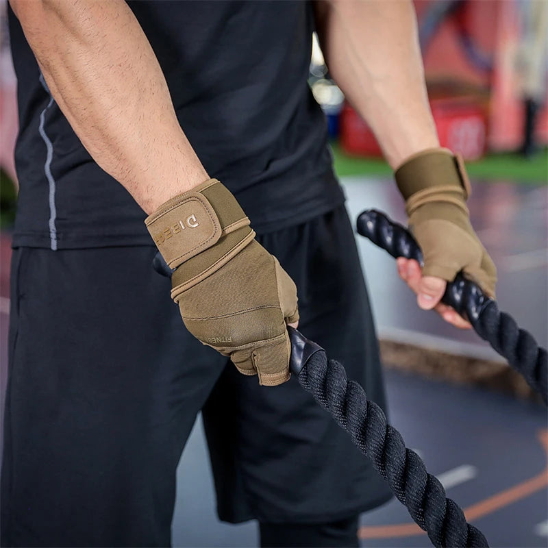 Anti-Slip Gym Gloves For Firm Grip on Bodybuilding And Weightlifting Equipment -  Suitable For Dumbbell Trainings, CrossFit Pull Ups & Workout Exercises