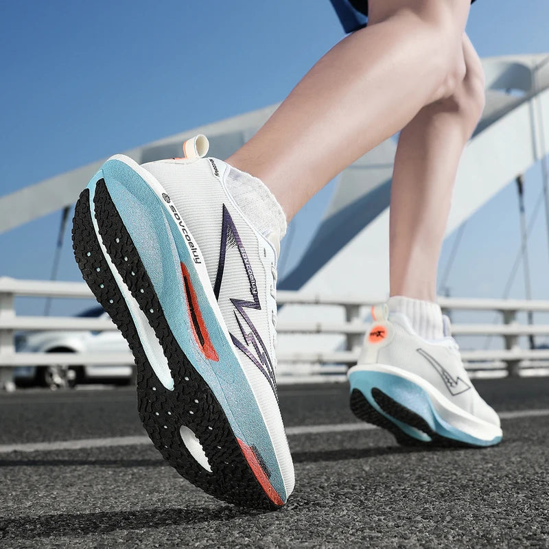 Carbon Plate Running Shoes – Lightweight Breathable Marathon Sneakers for Men & Women Non-Slip Athletic Sports Shoes