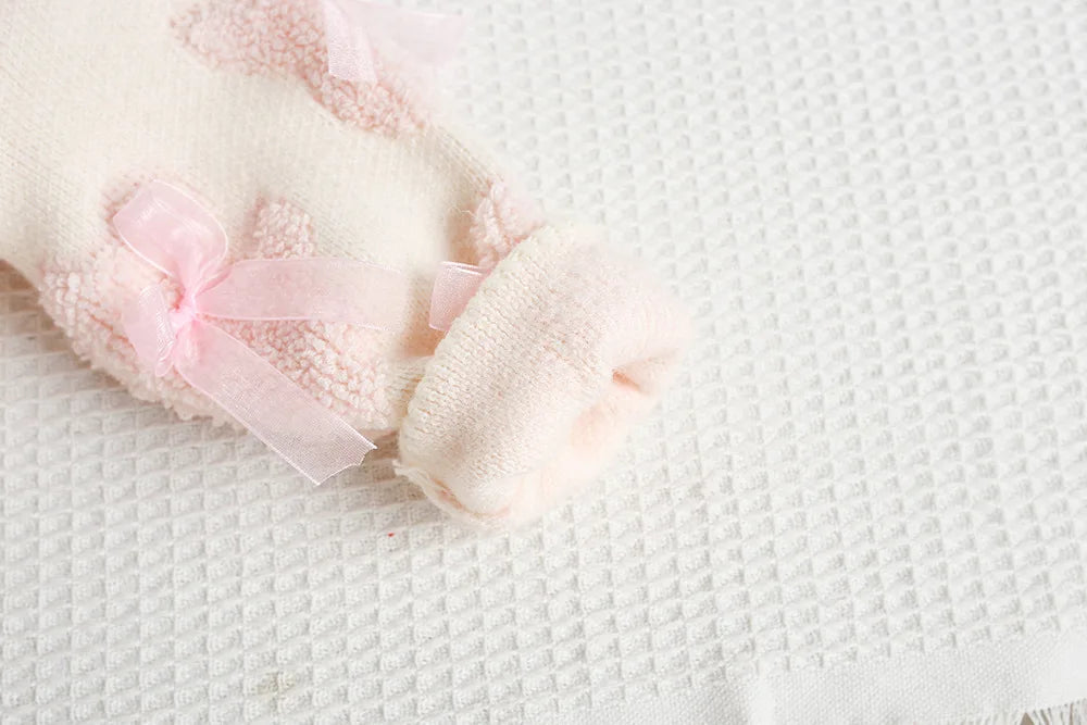 New Autumn Girls Knitted Sweater Sweet Bear Bow Kids Sweater Korean Loose Children Outwear Tops 9M-5T Girls