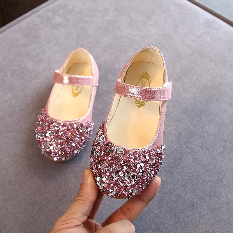 Spring New Children Shoes Girls Princess Shoes Glitter Children Baby Dance Shoes Casual Toddler Girl Sandals Crystal Shoes Party