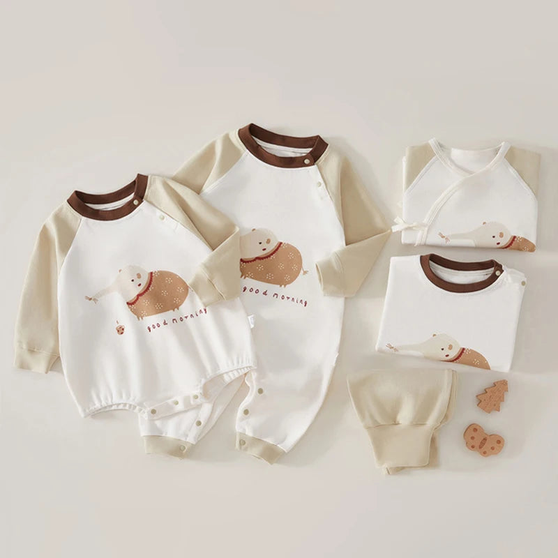 Children's Baby Hoodies New 2024 Autumn Cartoon Printed Girls Pullover Boys Casual O-Neck Sweatshirt 0-4Y Unisex