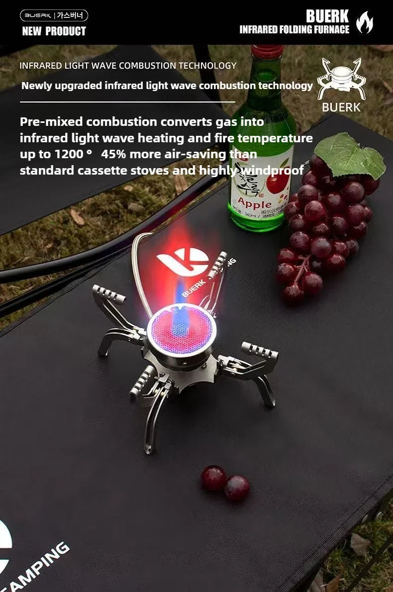 Outdoor Infrared burner Outdoor mini Stove Camping Cooking Ultralight Folding Mini Burner Camp Cooking Supplies