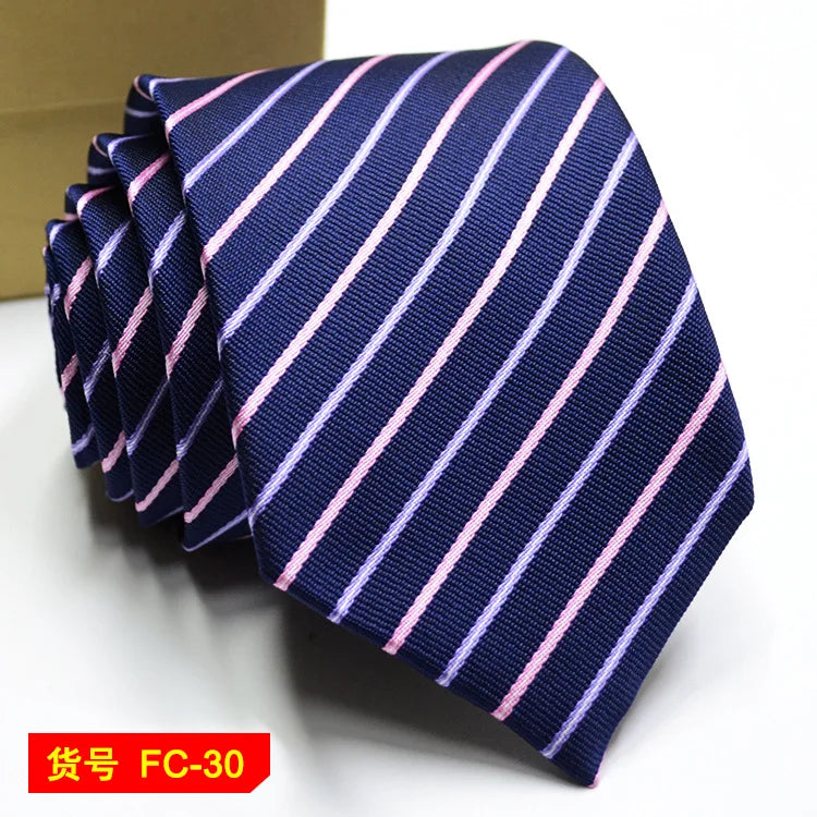 Men's Solid Color Stripe Floral Jacquard Necktie 7-8cm Width Fashionable Daily Wear Cravat for Wedding Party Gift