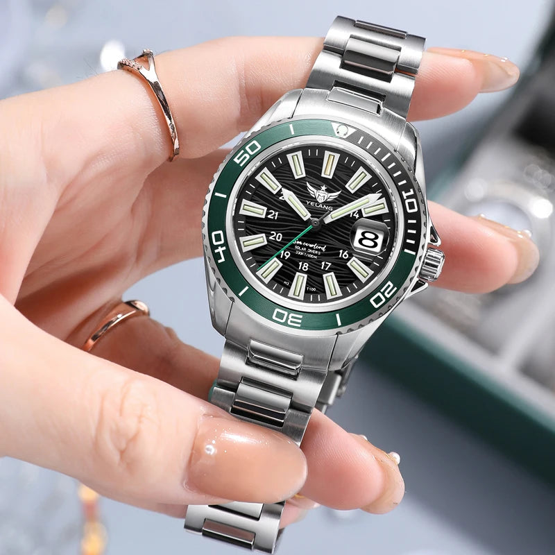 Yelang V1214 Women's Watch Japan VS43 Eco-Drive Solar Watch 36mm Ladies Fashion Sapphire Swiss Luminous 100M Waterproof Watch