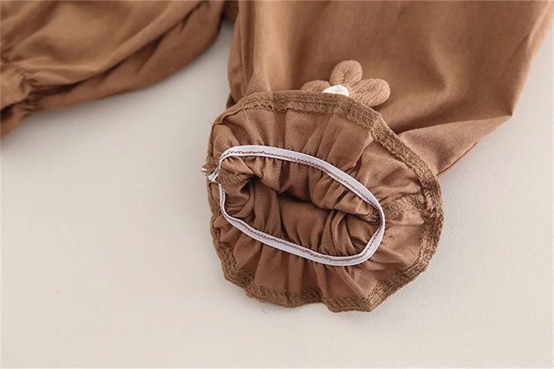 New Summer Kids Clothes 2PCS Set Cute Doll Collar Girls Shirt + Flower Pants Children Thin Style Outwear 12M-5T Girls