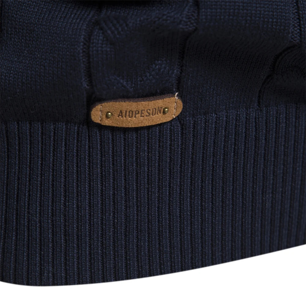 Men's Autumn High Quality Zipper Pullers Warm Winter Cotton Sweaters for Men Ethnic Patterns Casual Male Sweater