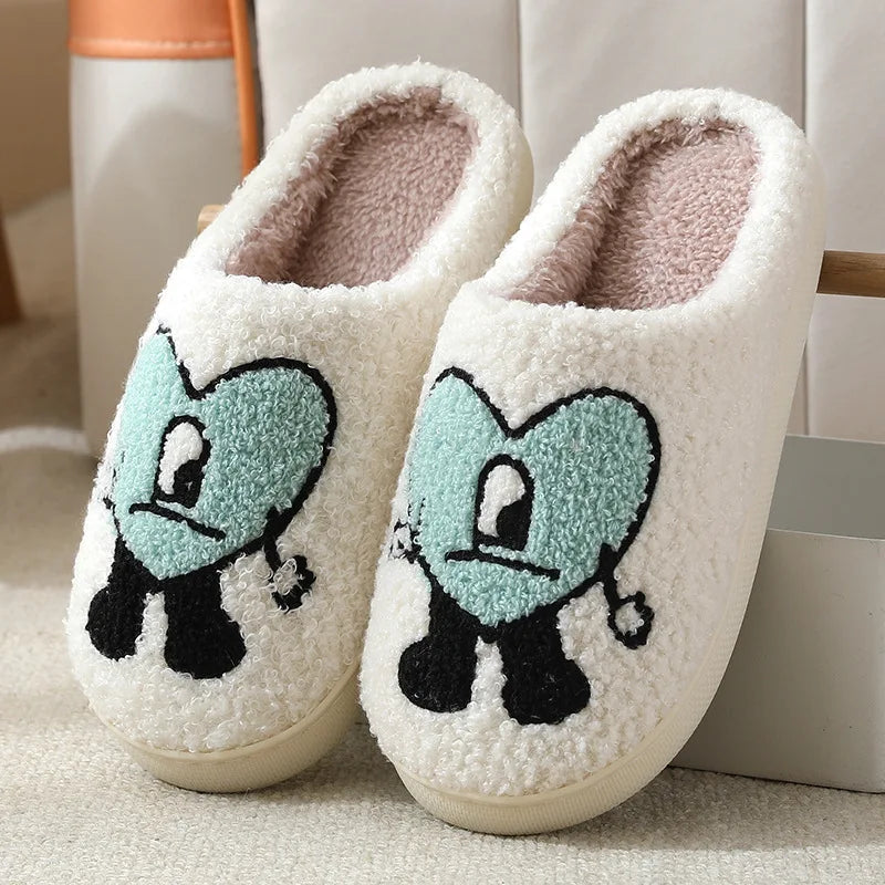 Unisex Christmas Winter Warm Cute Fluffy Slippers Suitable for Couple Bedroom Use and As Gift Cotton Shoes With Soft Sole Flat Shoes
