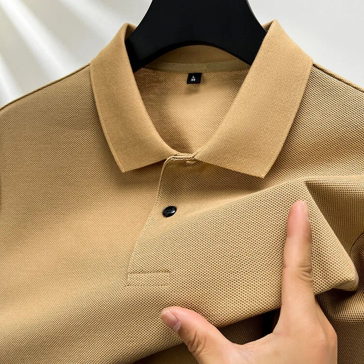 Men's 100% Summer Cotton Polo Shirt, Casual Short Sleeve, Breathable Lapel Tee Ideal for Golf and Other Sports - 10 Colours