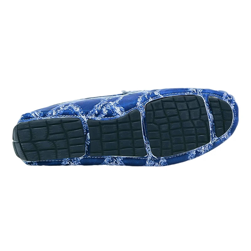 Fashionable Mens Over Size 38-48 Moccasin Shoes Blue Spring Male Formal Dress Shoes Comfortable Youth Leisure Shoes