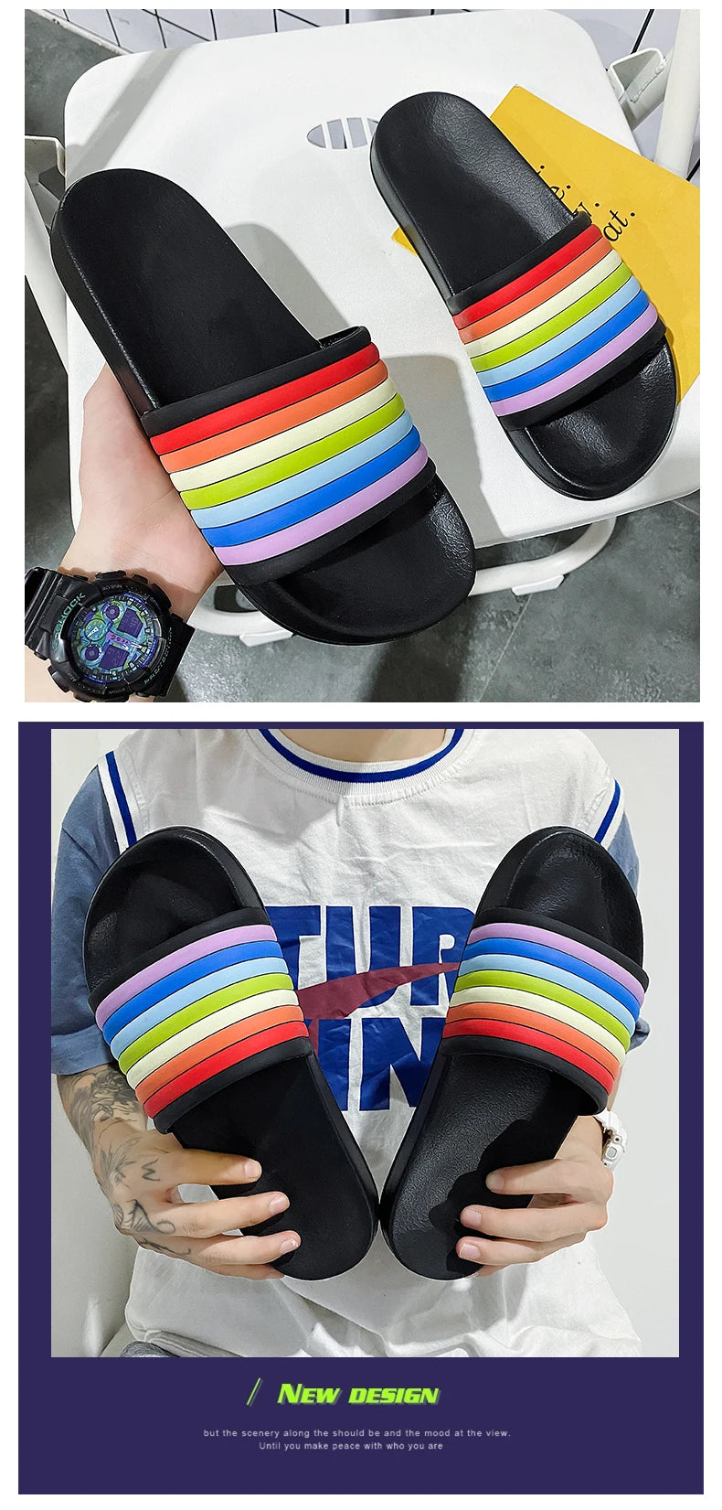 Fashionable Mens Casual Half Slides Luxury Brand Male Comfortable Outside Beach Walking Slipper Trendy Style Sandals