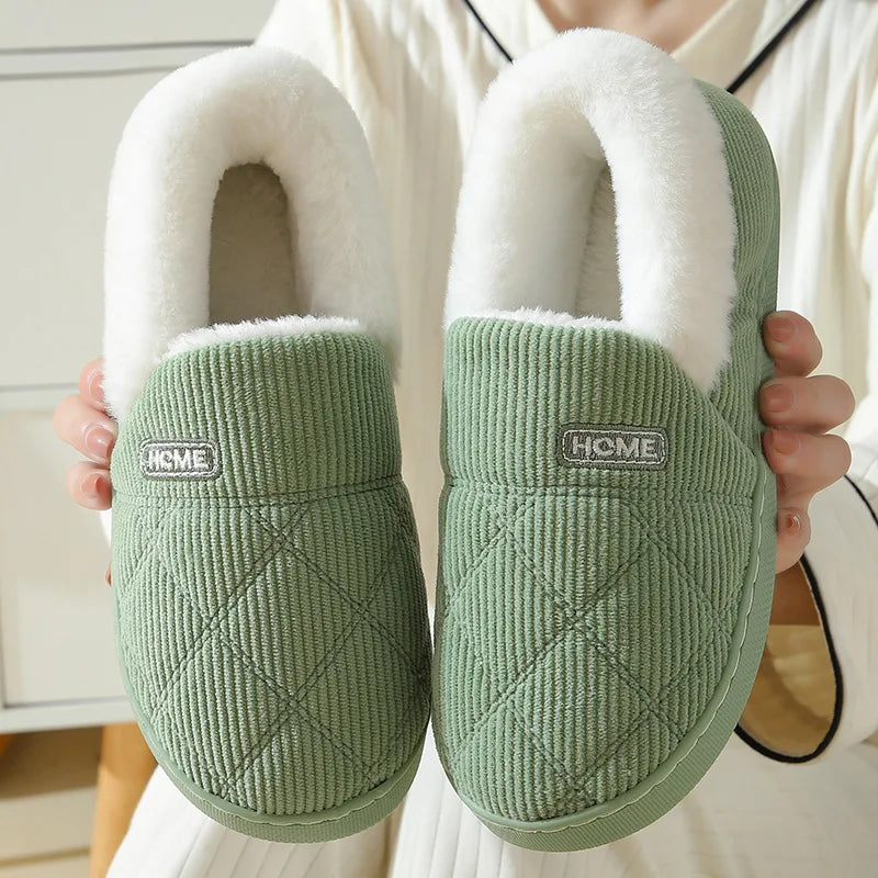Women's Winter Warm Fuzzy Slippers Soft Cosy Plush Lined With Non-Slip Flat Sole Suitable For Bedroom Use Fur Fluffy Indoor Cotton Shoes