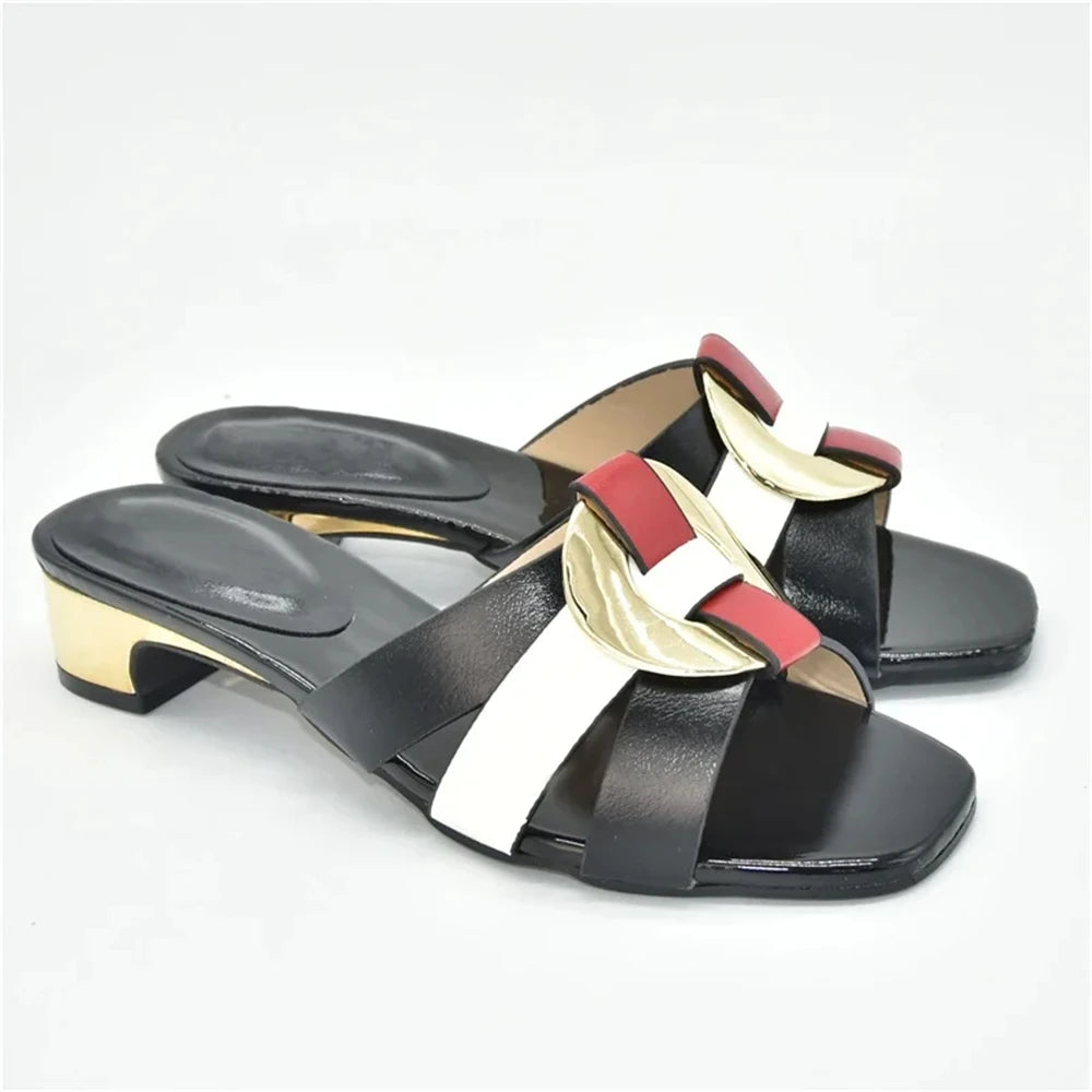 Elegant Women Shoes for Party Wedding Open Toe Pumps Ladies Dress Shoes Decorated with Rhinestone Floral Print African Pumps