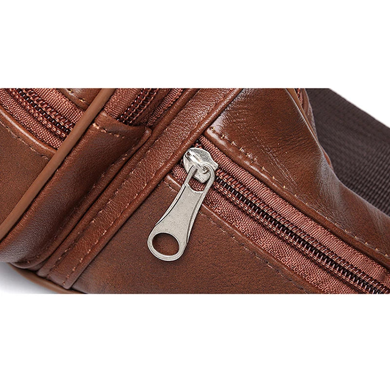 Men’s PU Leather Waist Bag – Luxury Fashion Fanny Pack & Crossbody Belt Bag for Travel & Everyday Use