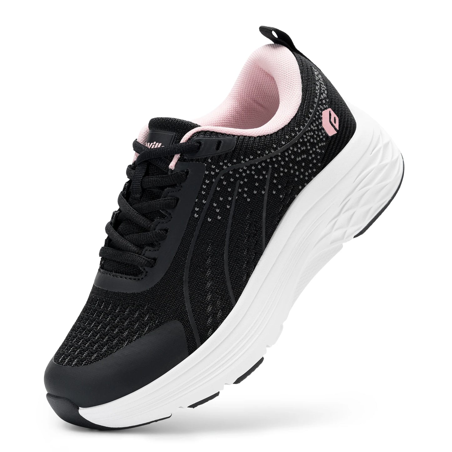 Damesschoenen met brede breedte, lichtgewicht sneakers voor dames met brede breedte voor platvoeten, verlichting van hielpijn en plantaire fasciitis