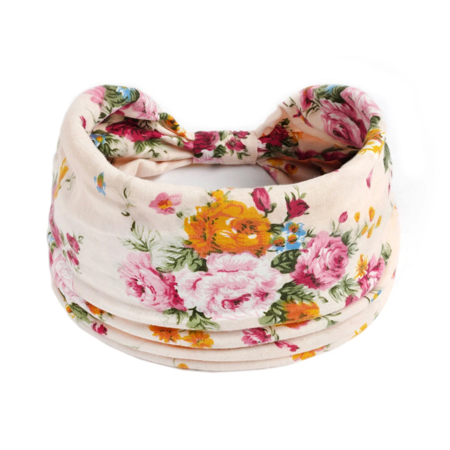 Bohol Headbands Women Wide Knotted Hairbands Elastic Turban Head Bands Non-Slip Floral Yoga Sports Sweatbands Workout Head Wraps