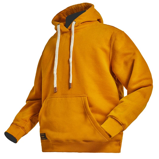 Herbst Winter Amerikanische Retro-Kapuzenpullover mit Kängurutasche Herrenmode Lose Lässige Pullover aus schwerem Samt