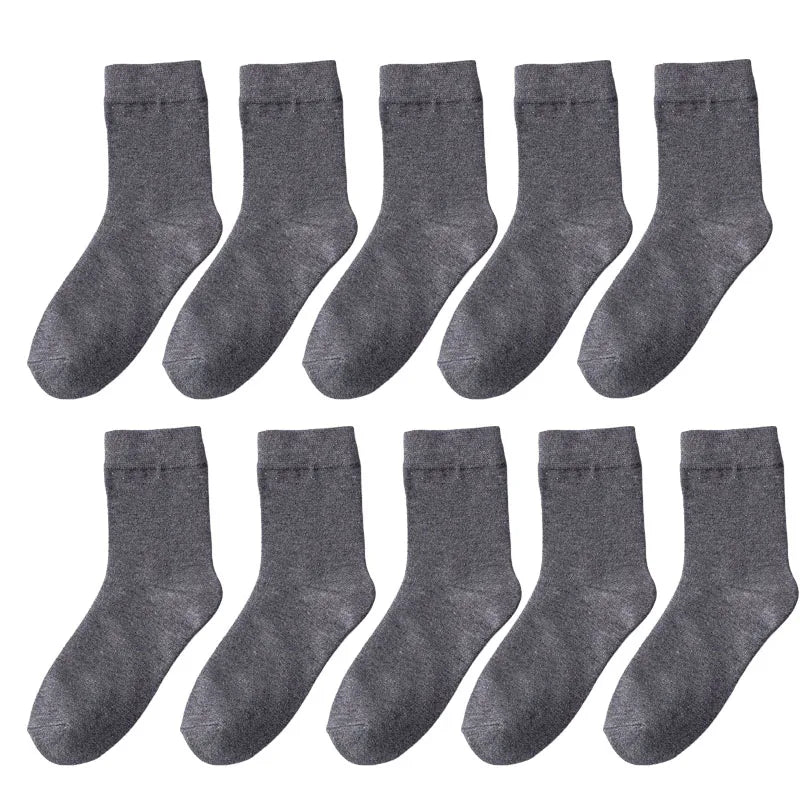 10 Pair Women's Bamboo Fibre Socks Harajuku Retro Solid Colour Casual Ladies Set Korean Style Female Socks