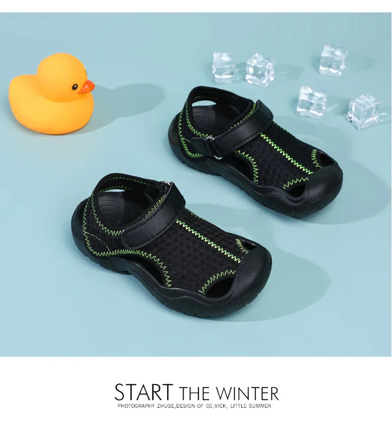 Breathable Sport Sandals for Kids Boys Girls Summer Soft Sole Non - slip Beach Shoes Closed Toe Toddler Lightweight Casual Sanda