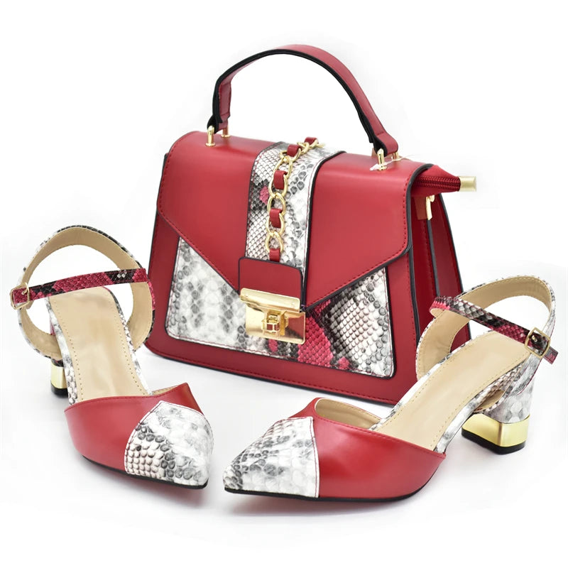 Women's Designers Italian Shoe and Bag Set for Nigerian Ladies' Luxury Party Shoes With Sexy High Heels